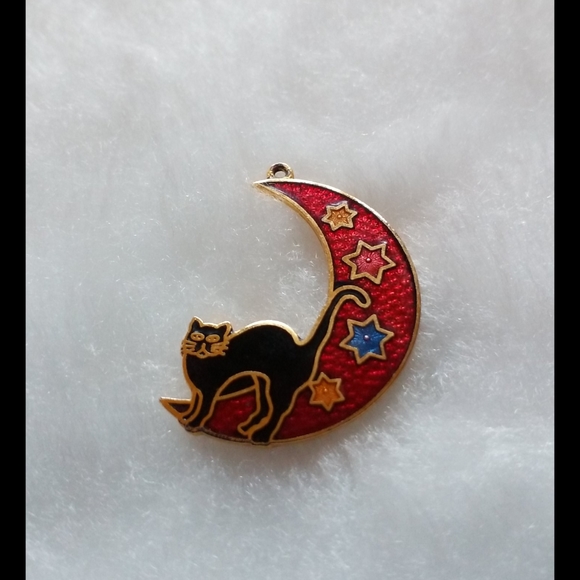 Cat Moon Stars Pendant or Charm - Picture 6 of 7